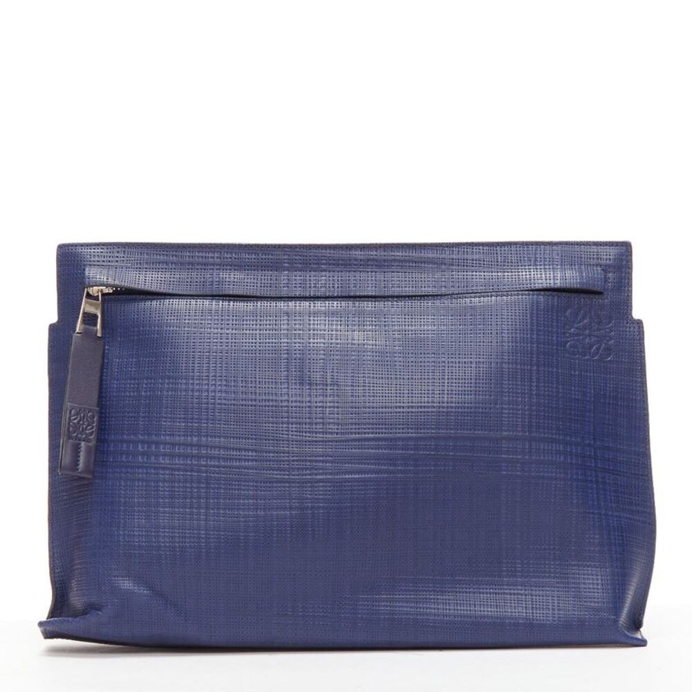 Loewe Leather Silver Zip Wrist Clutch